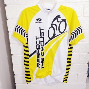 Voler Cycling Jersey Womens Size XL Respect The Cyclist Share The Road Yellow